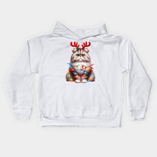 Christmas Red Nose Persian Cat Kids Hoodie